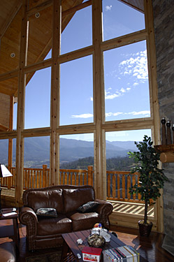 Huge Walls of Glass looking onto the mountain views